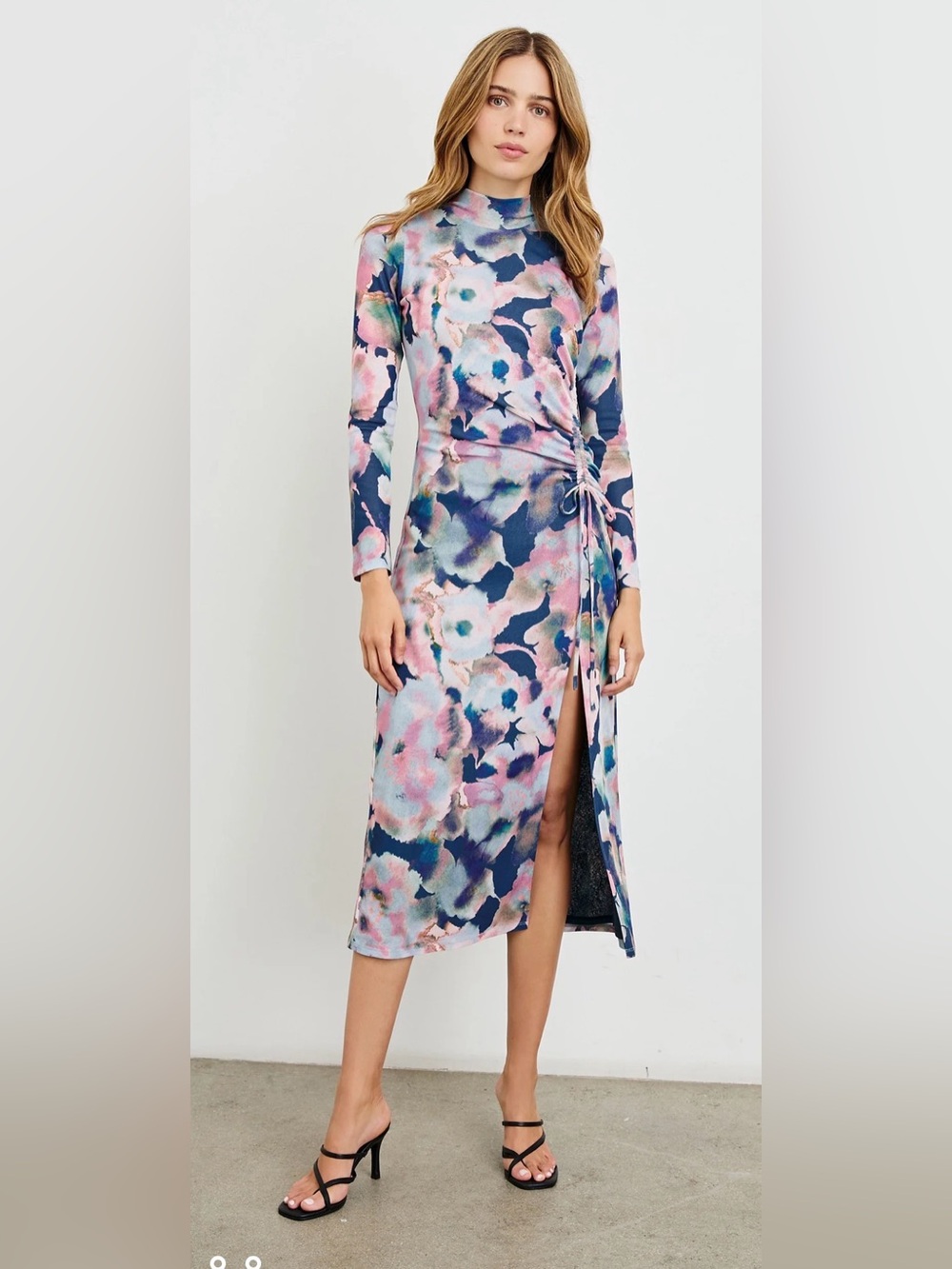 Rails Mona Midnight Verbena Floral Mesh Midi Dress Medium BNWT